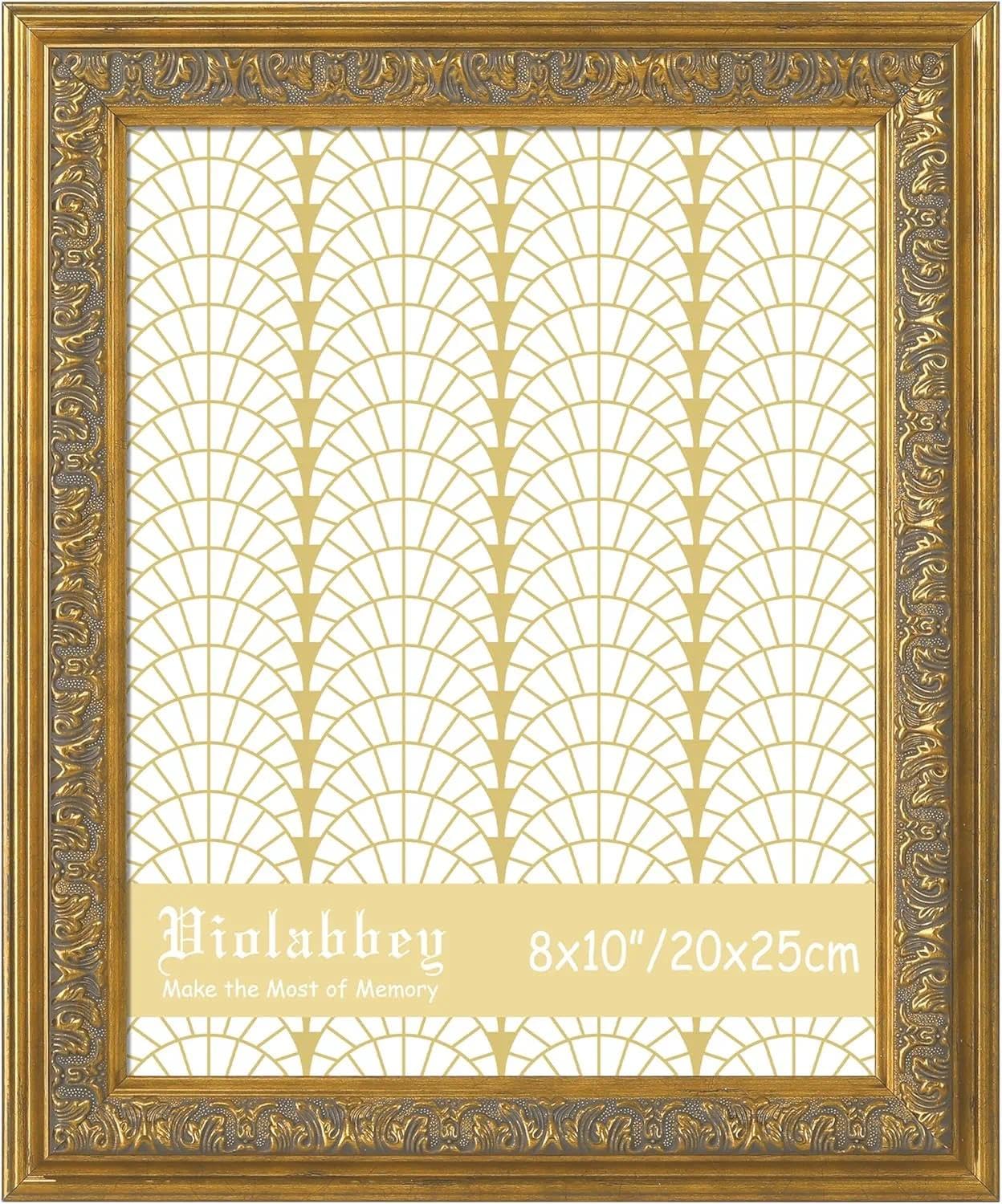 VIOLABBEY 20x25 cm Goldener Bilderrahmen, Prächtiger Vintage