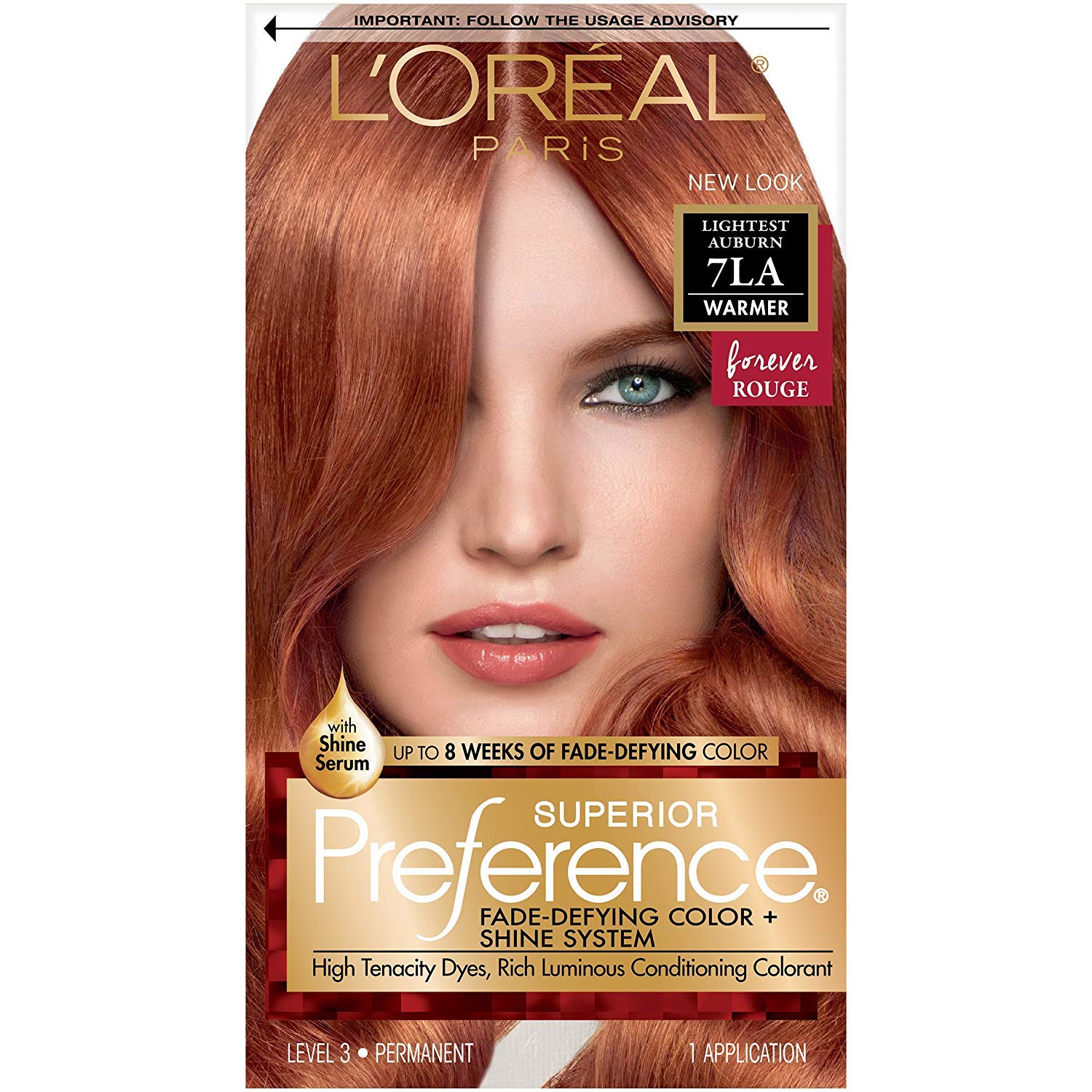 L'Oreal Paris Superior Preference Hair Color, 7la Lightest Aubur, 1 Count (Pack of 12)