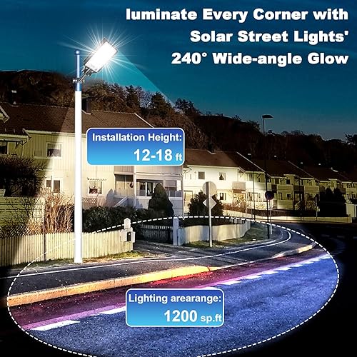 Miniatura 4 de Eleganted CHX-2000W - Farolas solares para exteriores, 6500 K, luz solar de estacionamiento, IP66 impermeable del atardecer al amanecer, luces de