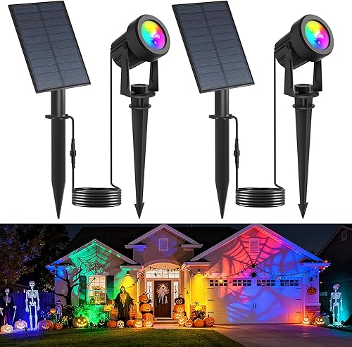 Focos solares que cambian de color para exteriores, 20 focos LED solares de color IP65, luces solares para exteriores, impermeables,