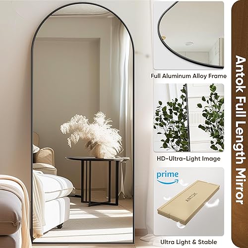 Miniatura 4 de Antok Espejo de longitud completa, espejo de piso de 59 x 18.1 pulgadas con soporte, espejos colgantes para dormitorio, sala de estar, guardarropa,