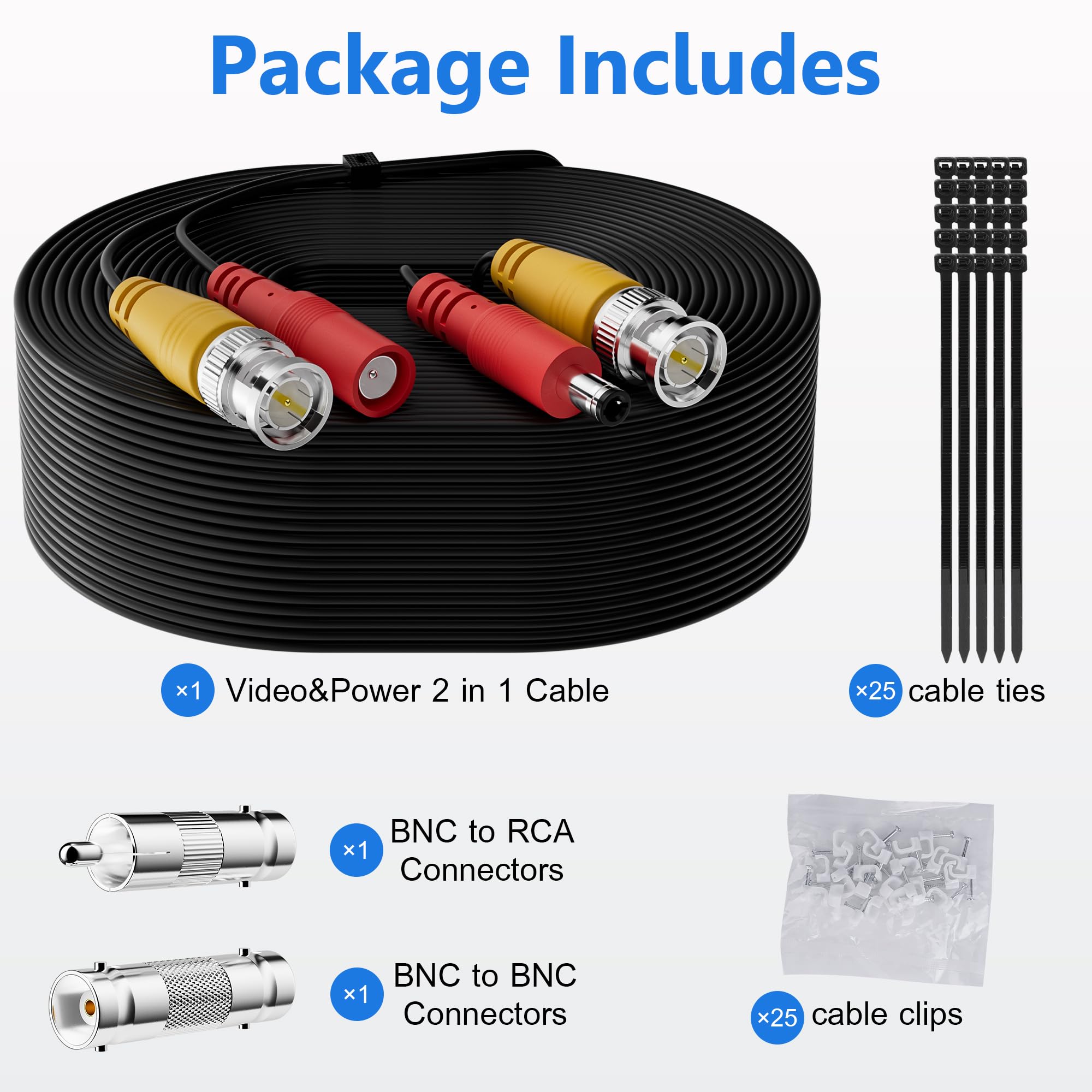 Cavo Siamese Per Telecamere Di Sicurezza CCTV - 60 Piedi (18m - Foto 6