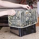 Lotusorchid Couvre-poussières de bois Daisy Toaster 2 Couverture pour les appareils de la machine à pain lavable, Couverture de la fabrique de pain, Cadeau femme, Gris