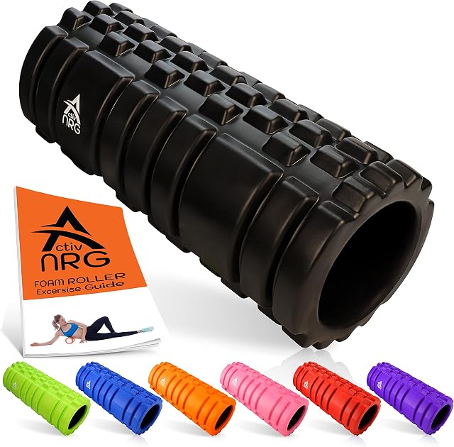 ActivNRG Fitness Foam Roller for Deep Tissue Muscle Massage Trigger Point Muscles Therapy (Black)