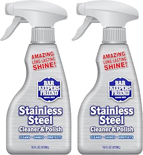 Bar Keepers Friend Stainless Steel Cleaner and Polish Spray (2 x 16 oz) Removes Oily Fingerprints, Hard Water Stains, Grime & Food Debris without Scratching or Dulling Appliances & Surfaces