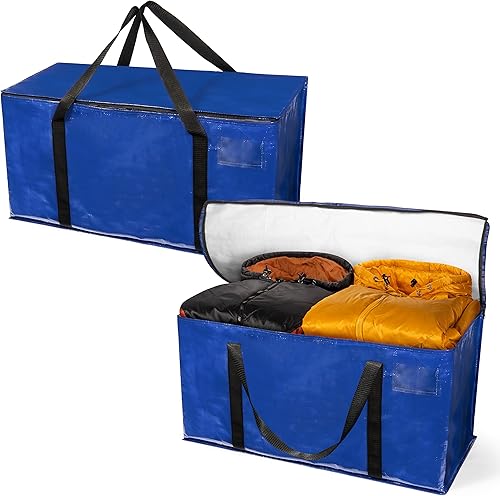 ClearSpace Bolsas de mudanza resistentes o bolsa de almacenamiento, cajas grandes para mudanzas con correas de mochila, cremalleras y asas,