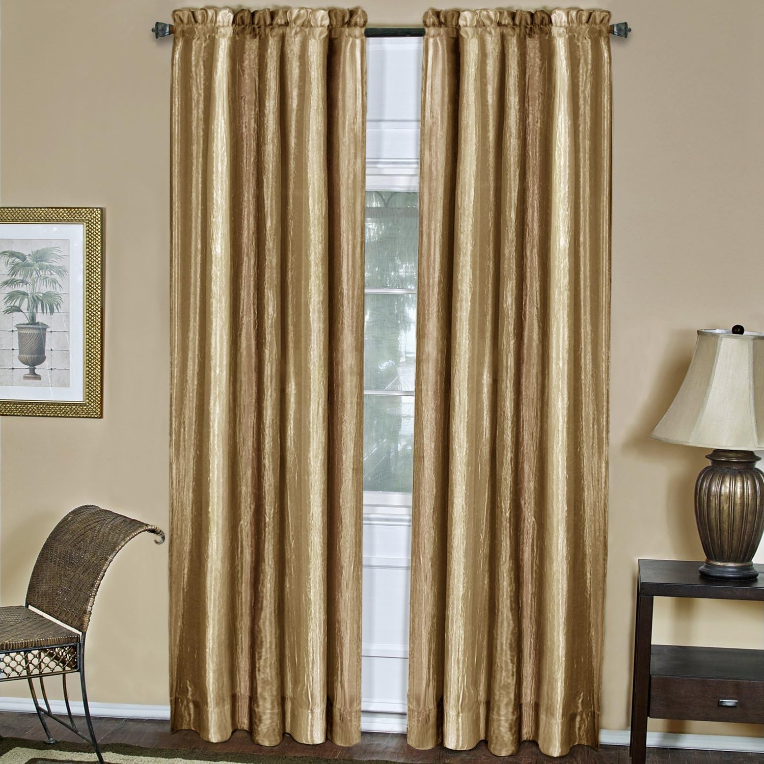 ACHIM Ombre Panel Light Filtering Semi-Sheer Window Curtain - 84 Inch Length, 50 Inch Width - Sandstone- Light Filtering Soft Polyester Drapes for Bedroom Living & Dining Room Home Decor