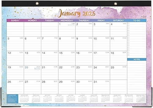 Calendario 2024-2025, calendario de escritorio 2024-2025, 16.8 x 12 pulgadas, julio de 2024 a diciembre de 2024, 12 calendario mensual de