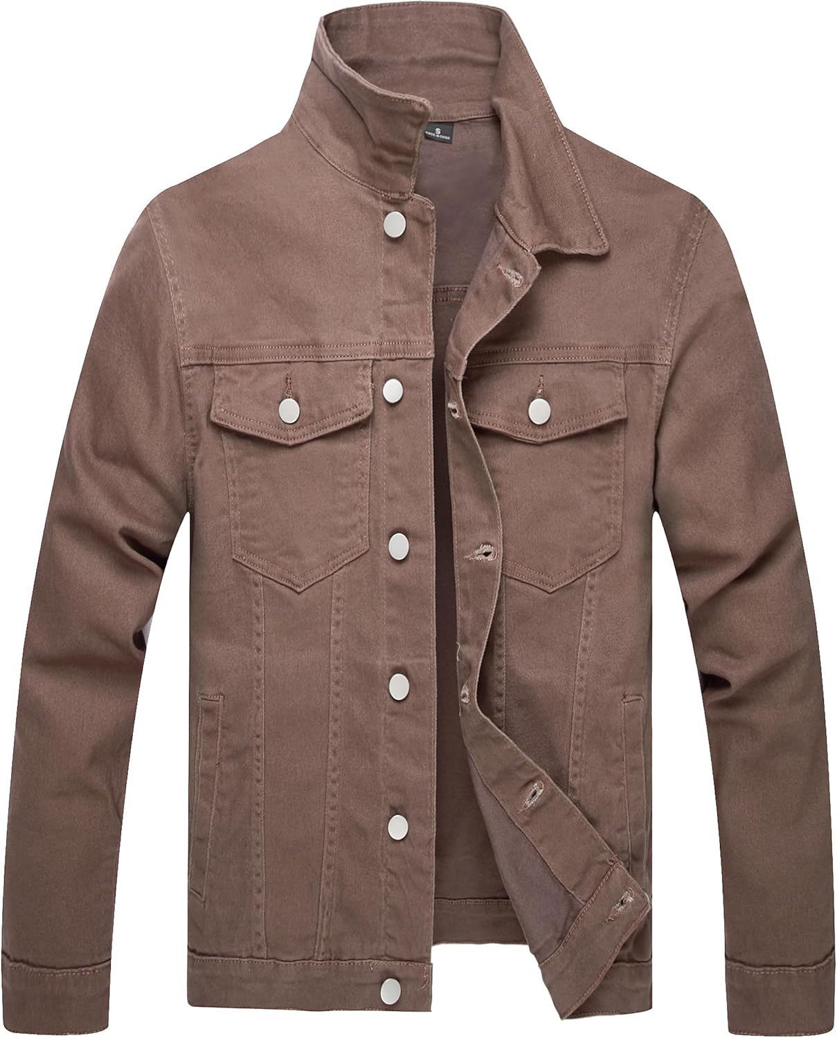 LZLER Mens Denim Jacket Stretchy Slim Fit Long Sleeve Jean Jacket for Men