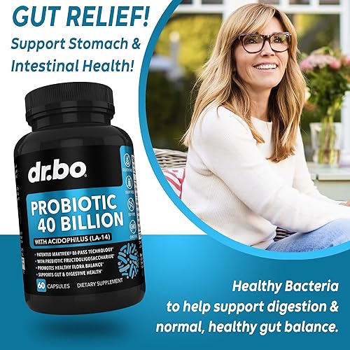 Miniatura 4 de Suplemento probiótico de 40 mil millones de UFC, probióticos Lactobacillus Acidophilus para mujeres y hombres, cápsulas - Probióticos sin gluten