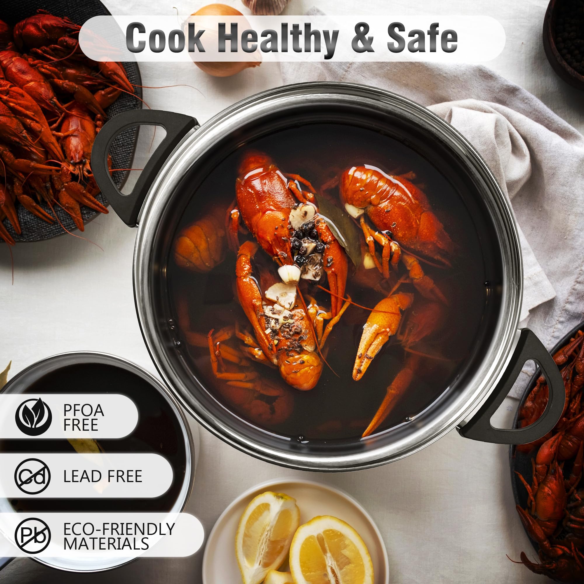 Mihoho Edelstahl Topfset 12-teilig - Spülmaschinenfest Mit Glasdeckeln, Für Alle Herdarten