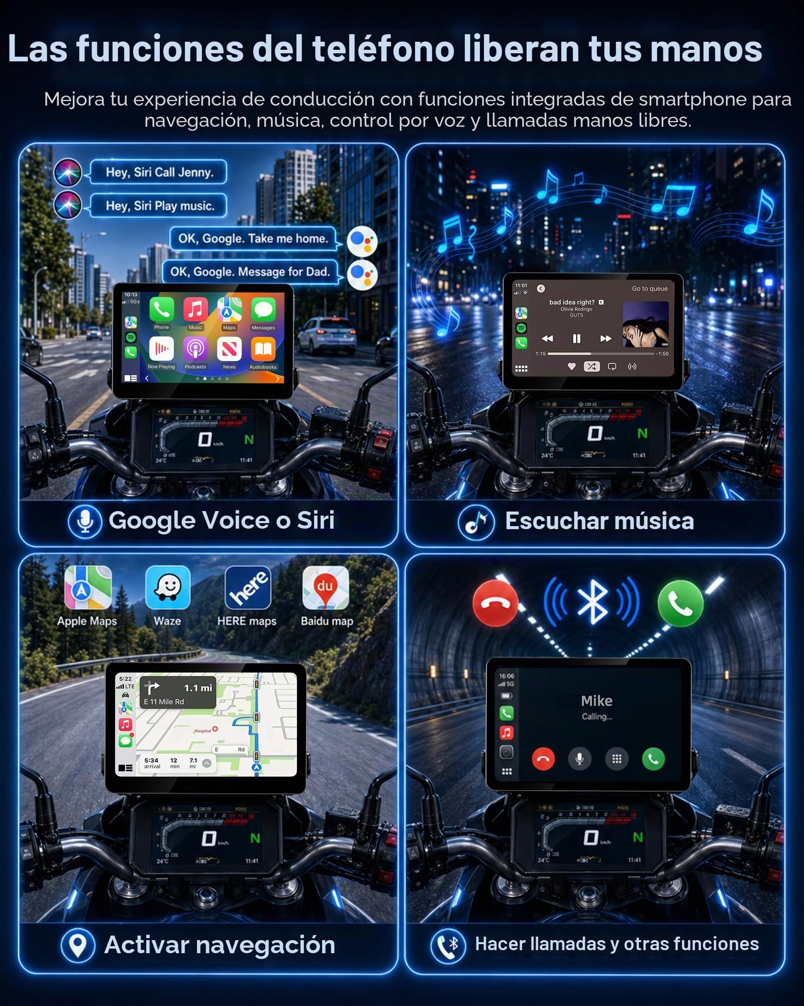 Jansite 6,25'' Pantalla BMW Carplay Moto con Wonder Wheel Nativa | CarPlay Inalámbrico y Android Auto, Conectar y Jugar, Pantalla Táctil Impermeable, GPS Moto Navegador,Siri y GoOgle Asistente