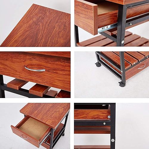 Miniatura 7 de Karmas producto al lado mesa auxiliar mesita de noche con 2cajones, Rolling recámara sala de estar mesa de centro con estante de almacenamiento