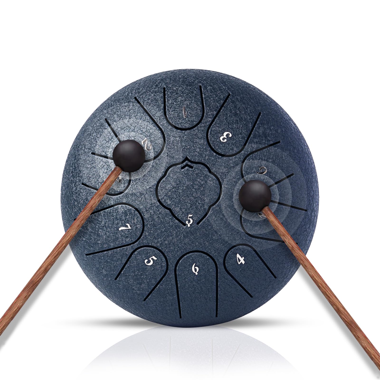 NBMICSO Steel Tongue Drum- 11 Note 6 Inches C-key Rain Drum Sound Healing Instruments - Handpan Drum for Meditation Entertainment Musical Education Concert Mind Healing Yoga (Navy blue)