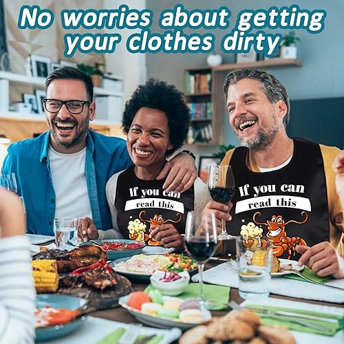 Miniatura 5 de Divertidos baberos para adultos para comer hombres, mujeres, ancianos, protectores de ropa, lavables, babero para adultos mayores