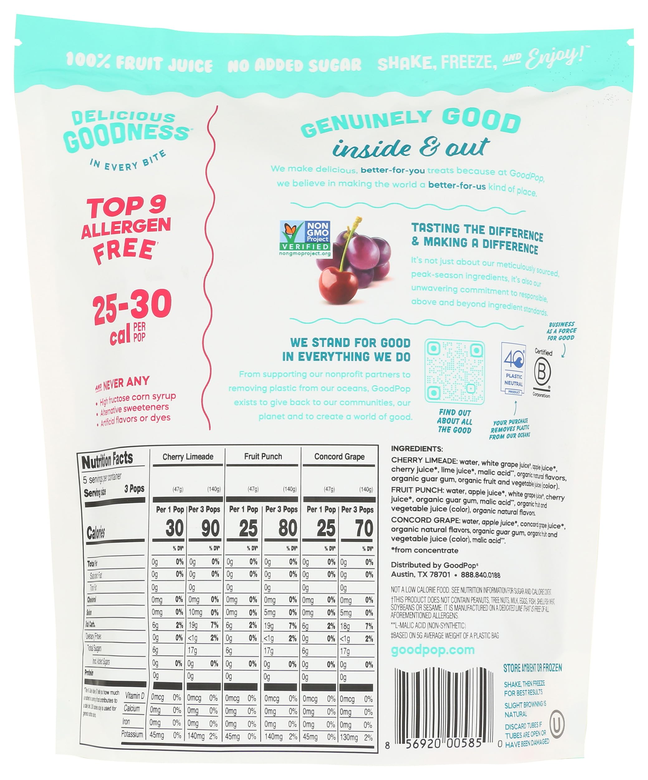 GOODPOP Assorted Freezer Pops 15 Count, 22.5 FZ | Grocery Pickup