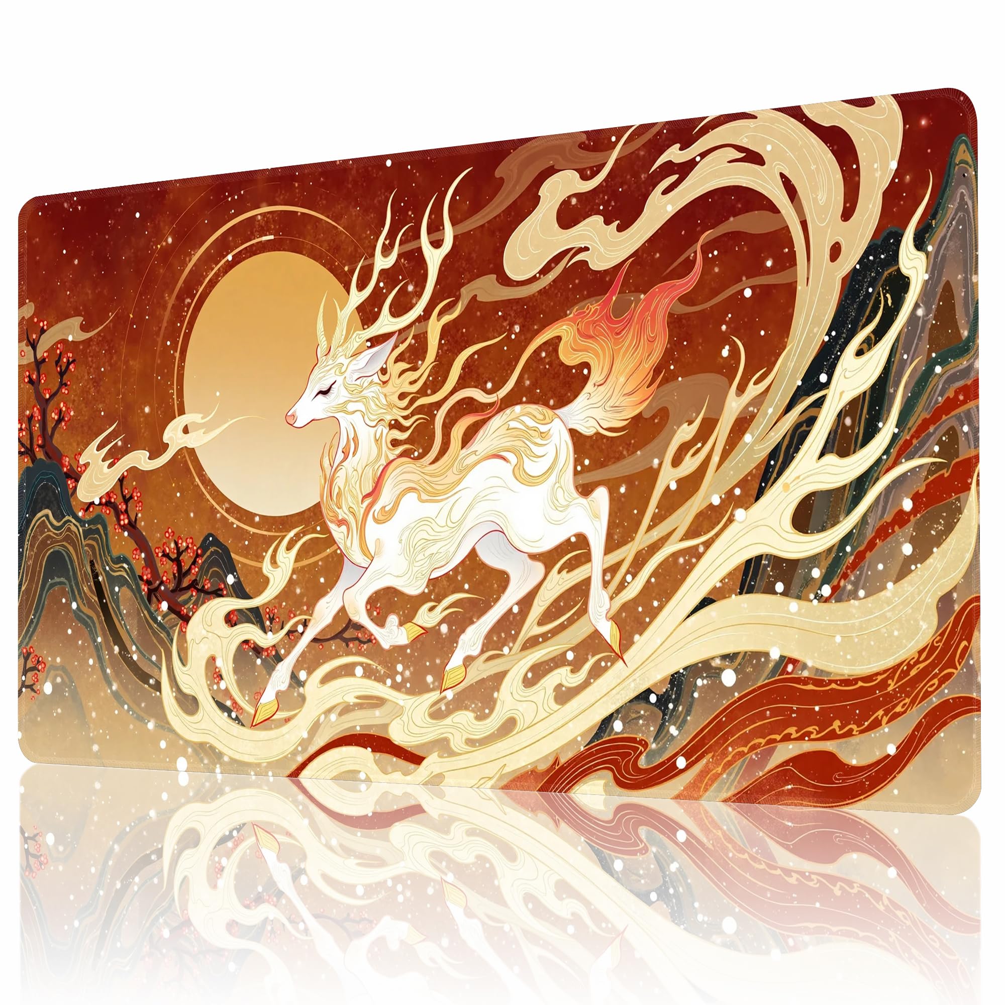 AIRCBC MTG Playmat 24" x 14" Stitched Edges and Smooth Rubber Surface Battle Board Game Mat with Free Storage Bag - Compatible with Magic the Gathering Playmat - Play MTG, YuGiOh, TCG — image 1