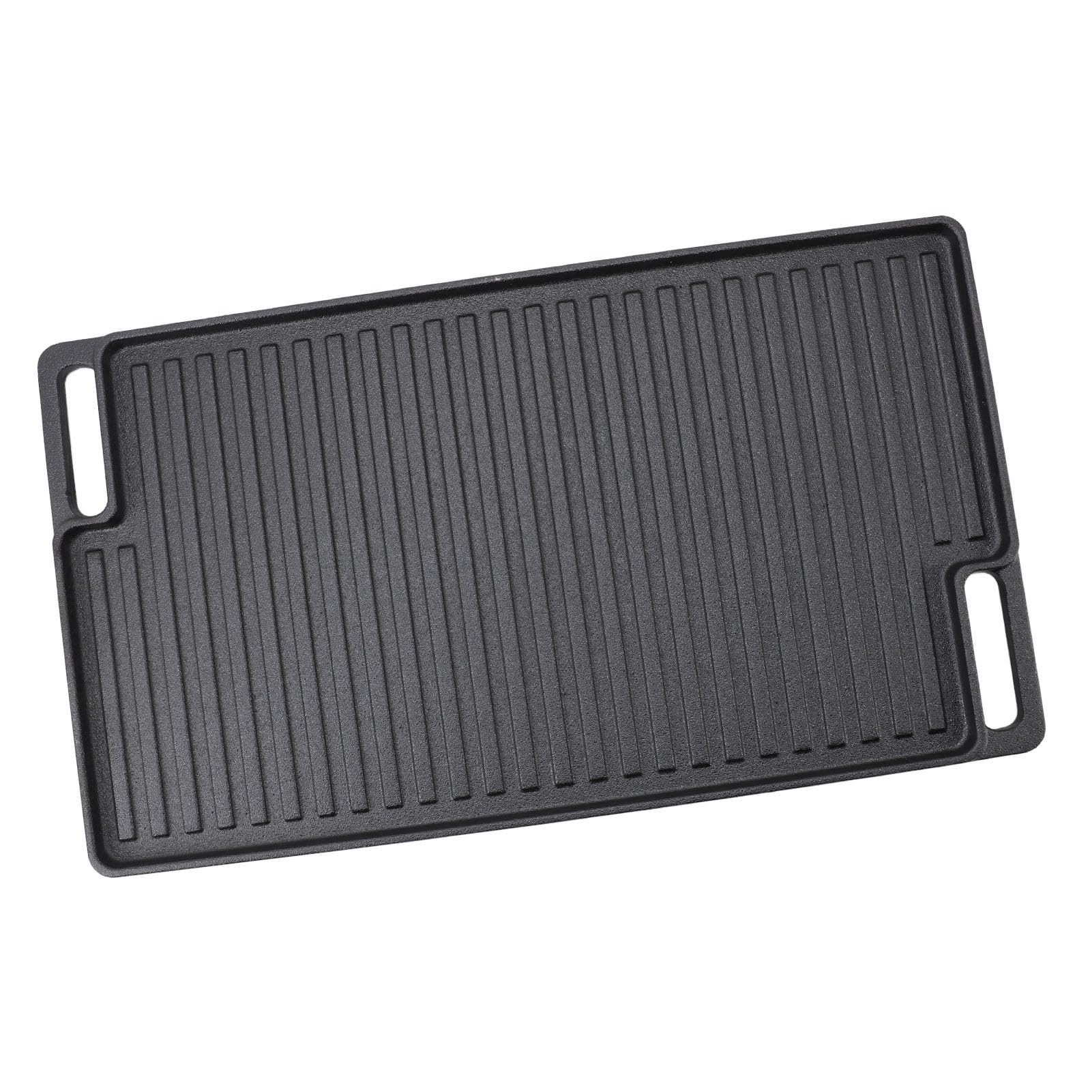 Cast Iron Reversible Grill Griddle, Non Stick Flat Top with Handles for Oven, Stovetop, and Grill
