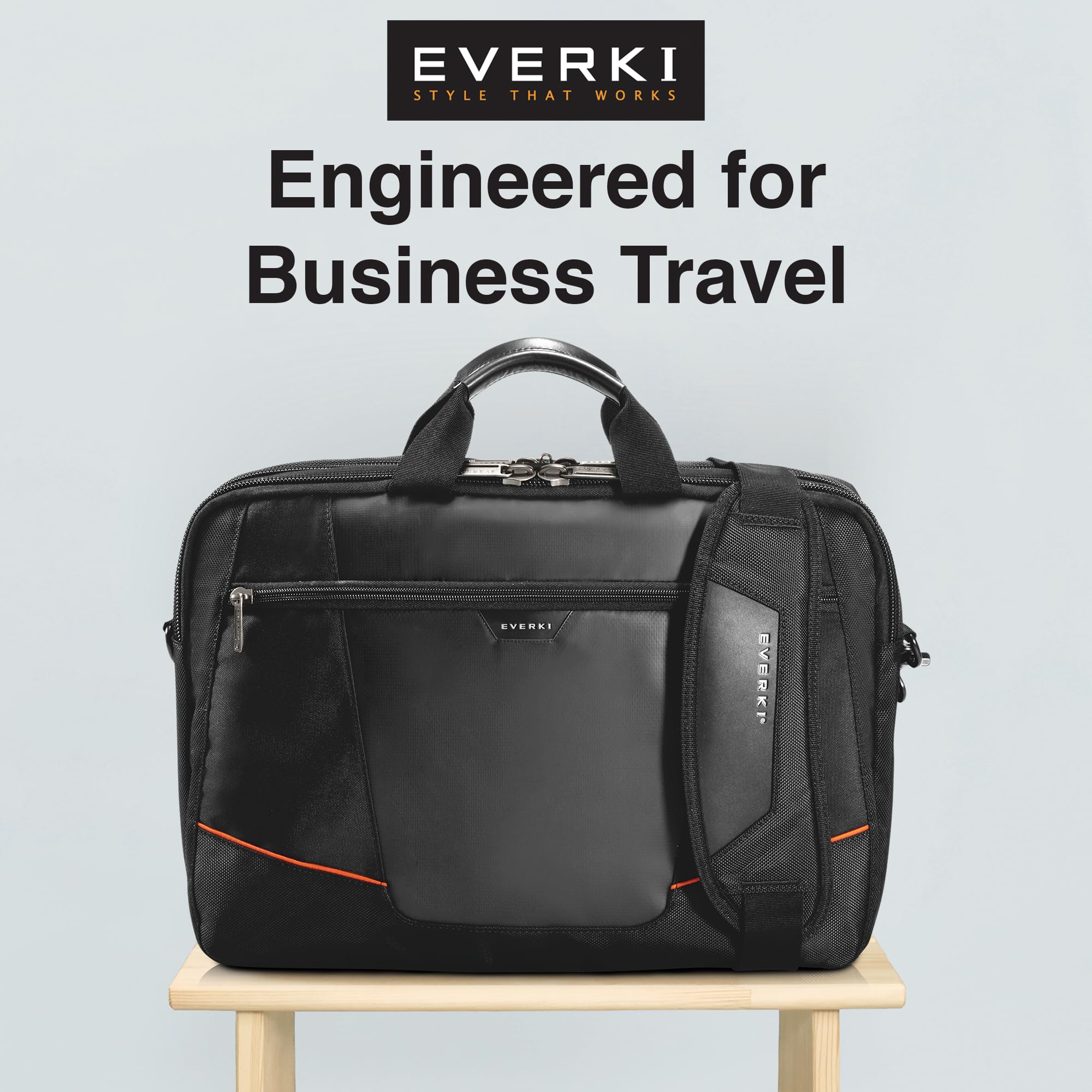 Everki Flight portefeuille – laptoptas voor notebooks tot 16 inch (40,6 cm) met vak voor documenten en accessoires, trolley flap en andere hoogwaardige functies, zwart Everki Flight portefeuille – laptoptas voor notebooks tot 16 inch (40,6 cm) met vak voor documenten en accessoires, trolley flap en andere hoogwaardige functies, zwart