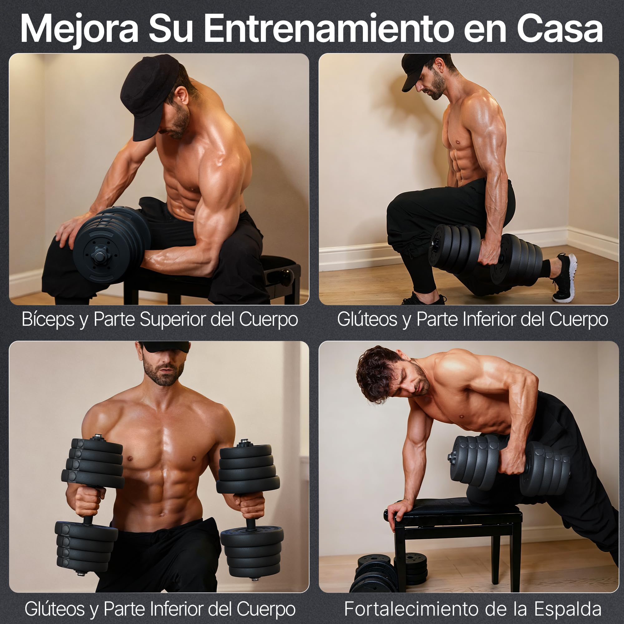 Yaheetech Kit Mancuernas Ajustables Juego de Pesas y Mancuernas para Casa o Gimnasio Mancuernas Musculacion con Cerraduras de Estrella
