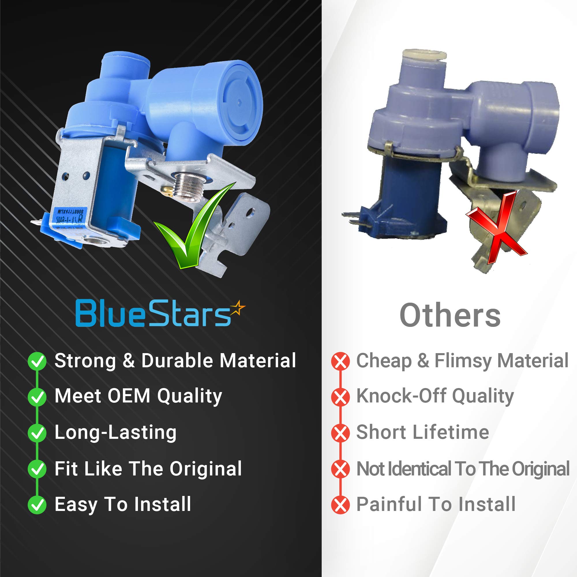 Ultra Durable MJX41178908 Refrigerator Water Inlet Valve DIRECT Replacement for OEM Part by BlueStars - Easy to Install - Exact Fit for LG & Kenmore - Replaces AP4451762 PS3536019 AH3536019