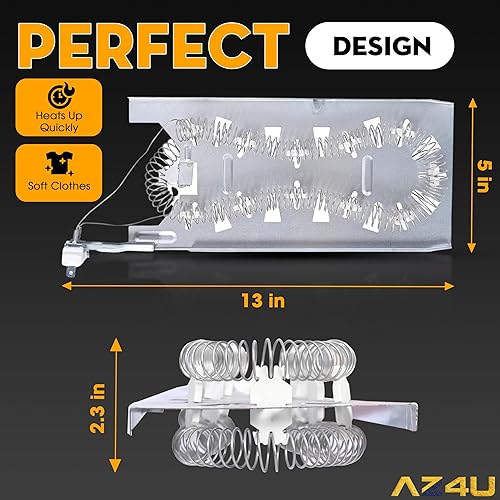 Miniatura 2 de AZ4U WP3387747 3387747 Elemento calefactor de secadora reemplaza WP3387749 3387749 3387748 W10832958 W10864898 W11344457 W11045584 y 279984 816