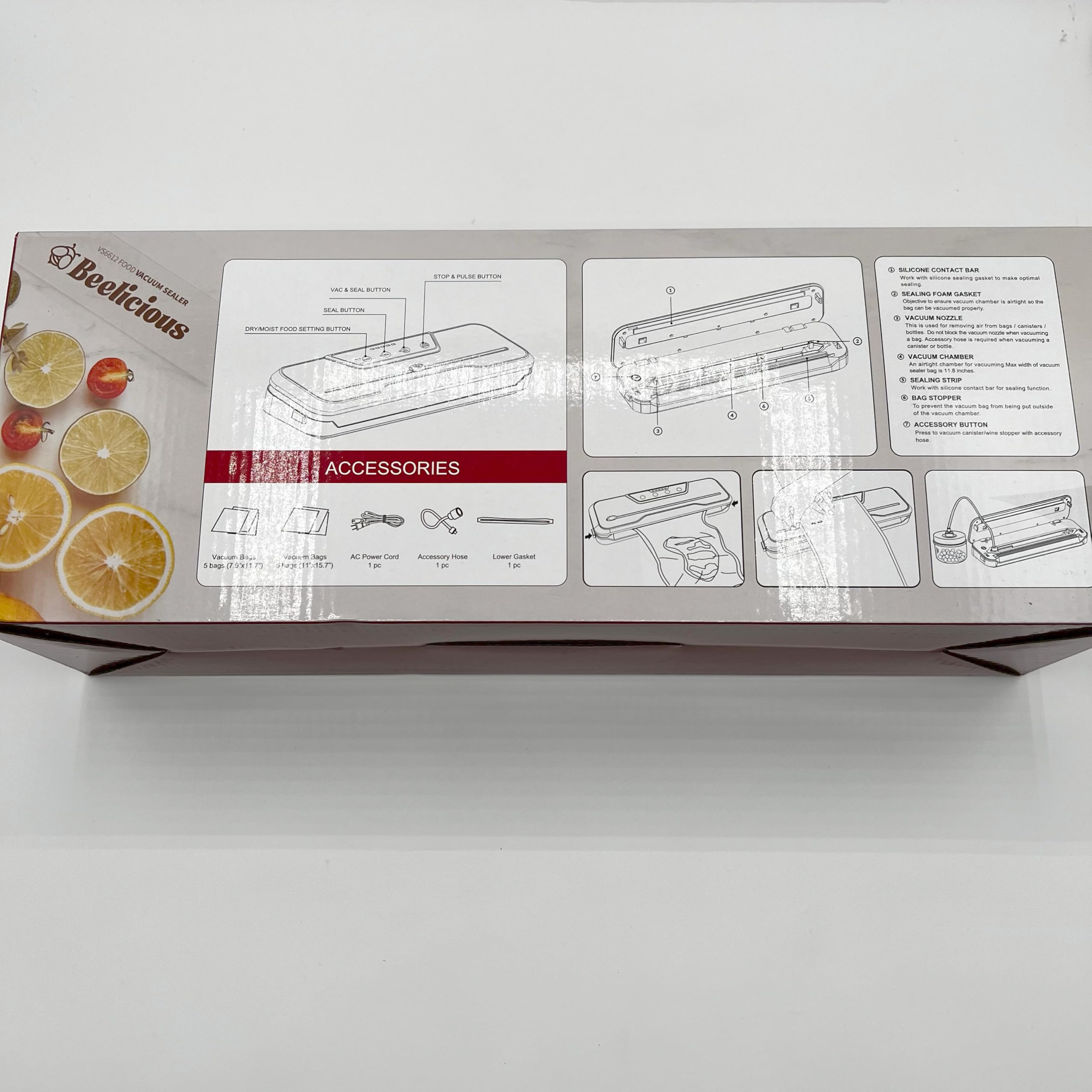 Vacuum Sealer Machine, Beelicious Automatic Air Sealing for Food Storage, Build-in Cutter