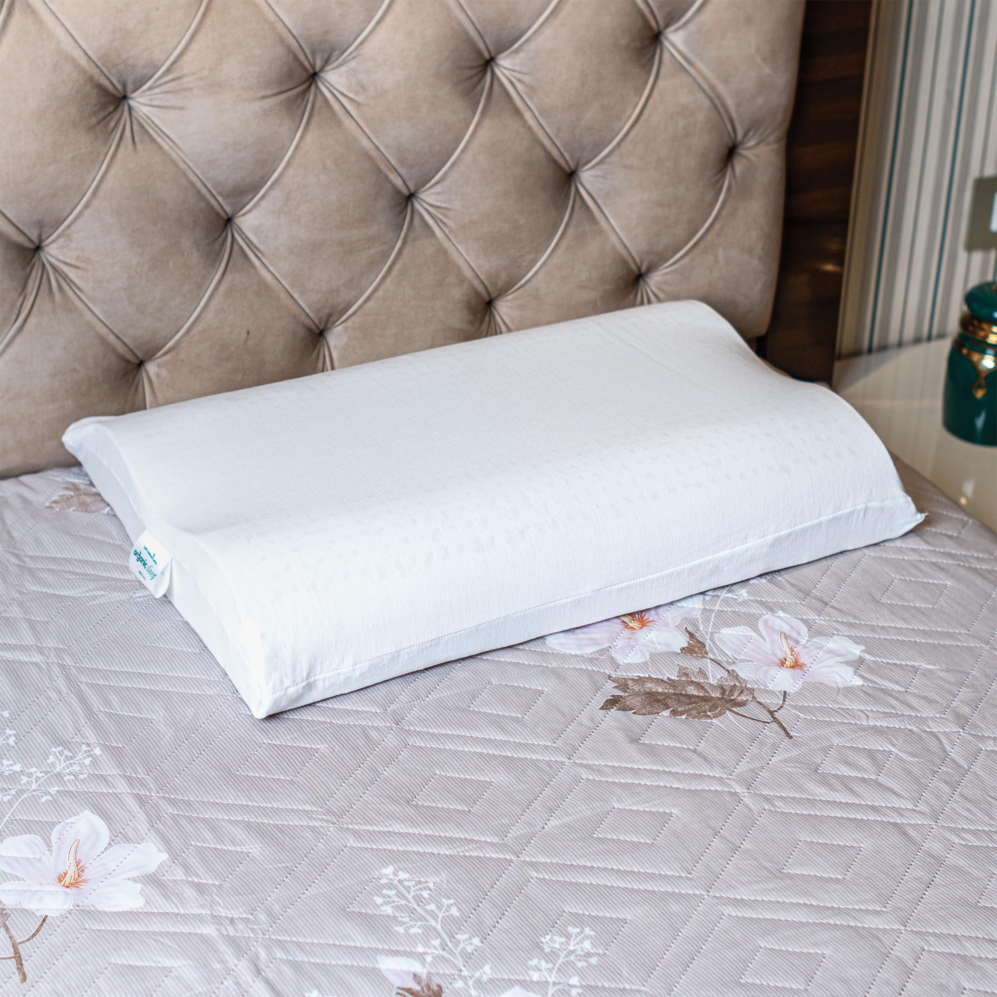 Cervical Pillow, Natural Latex, Size 24x16x3/4 Inch, Pack of 1 with Cotton Cover, Orthopaedic Neck Support, Ergonomic Design, Durable Latex Foam Pillow for Neck and Spine Alignment-image-49