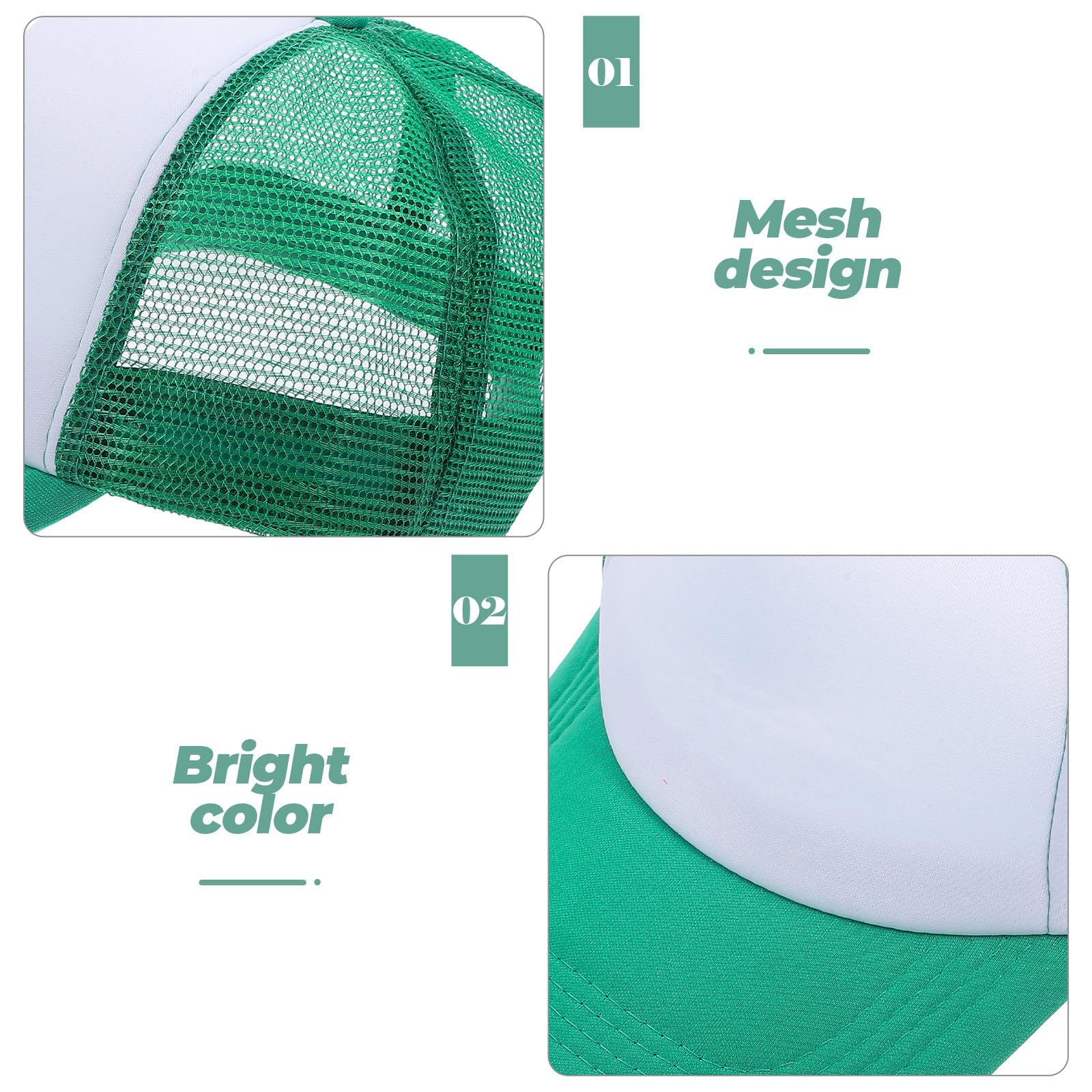 10 Pezzi Berretto da Baseball in Rete per Sublimazione, Cappello Leggero in Poliestere Stampa a Trasferimento Termico, Design Semplice per Picnic e Uso Quotidiano