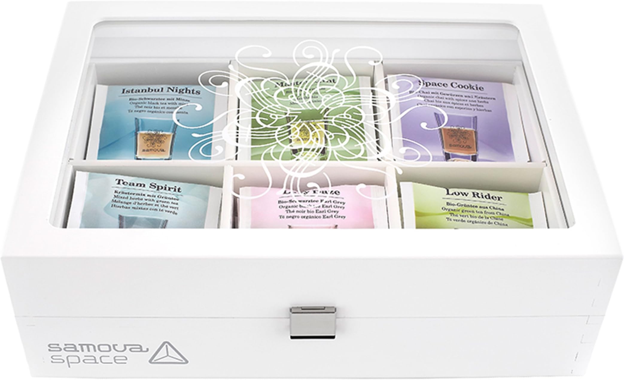 Samova Office Presentation Box, Solid Wood, White Painted, without Tea Bag