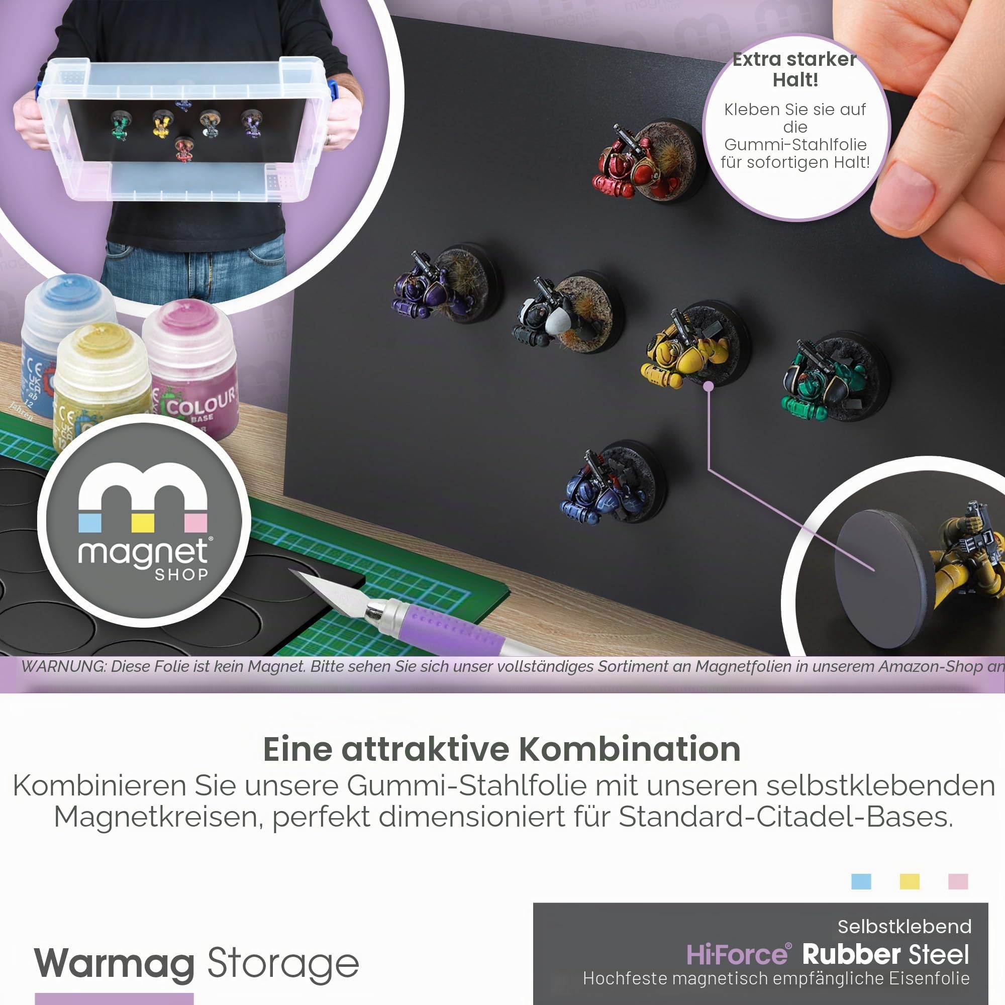 WarMag Gummi-Stahlbleche | weiches Metallblech (eisenhaltig) für Wargaming-Miniaturen, Magnetdisplay oder Hobbyzwecke (extra empfänglich 0,7 mm dick, A4 (30 x 21 cm) 5 Blatt)