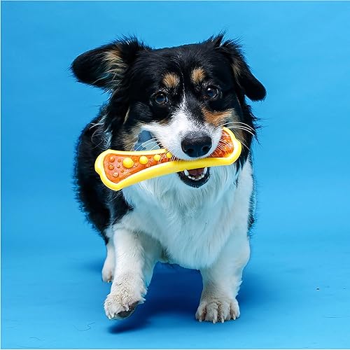 Vista 6 de Hartz Chew 'n Clean Dental Duo - Juguete para masticar y masticar para perros, el color varía, grande, paquete de 3 Naranja, verde