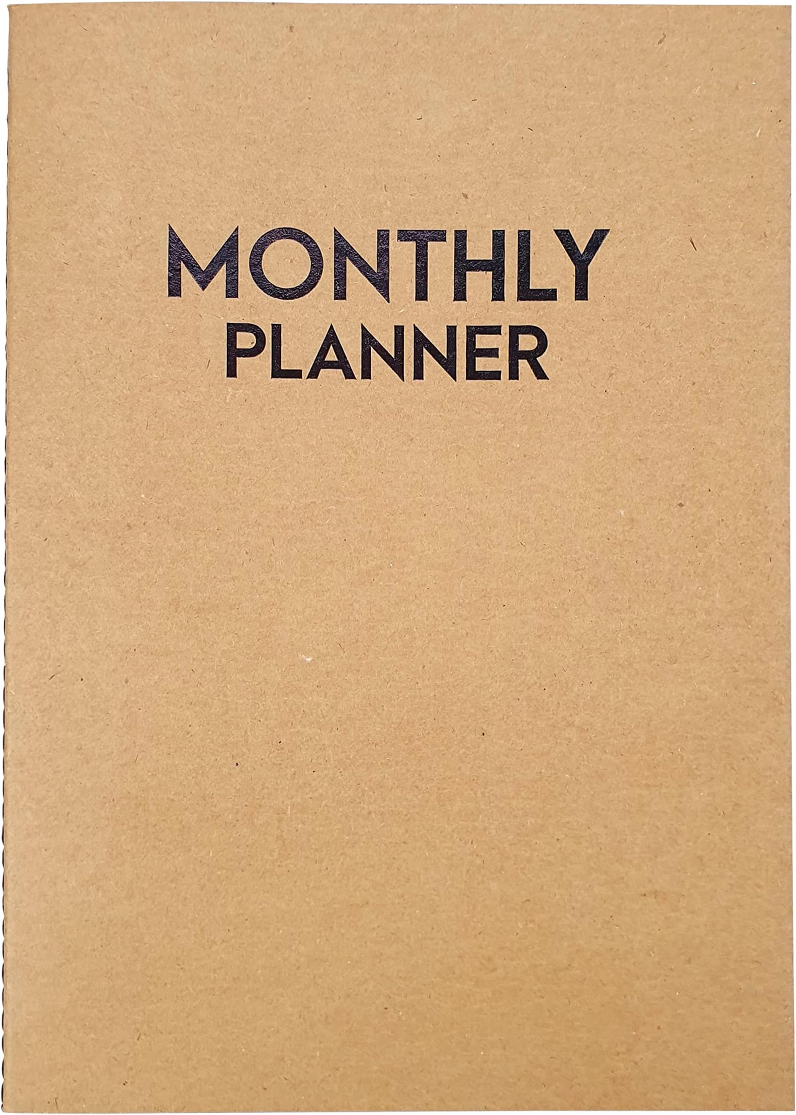 Undated Big Large Monthly Planner - Blank Calendar Book and Organizers 8.5 x 11 Inches - Kraft
