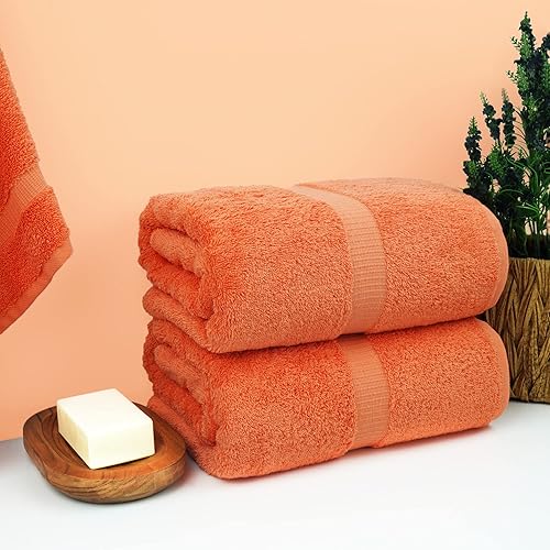 Miniatura 2 de Chakir Turkish Linens - Toallas de baño turcas de 100% algodón (35 x 70 pulgadas, toallas de baño grandes, color coral)