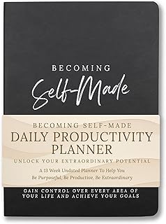 Undated Daily & Weekly Planner for Men & Women - 90 Days of Productivity, Reflections, Self Care, Achieving Goals & Mindfulness - Goal Planner with Daily To Do List, Prompts & Habit Tracking