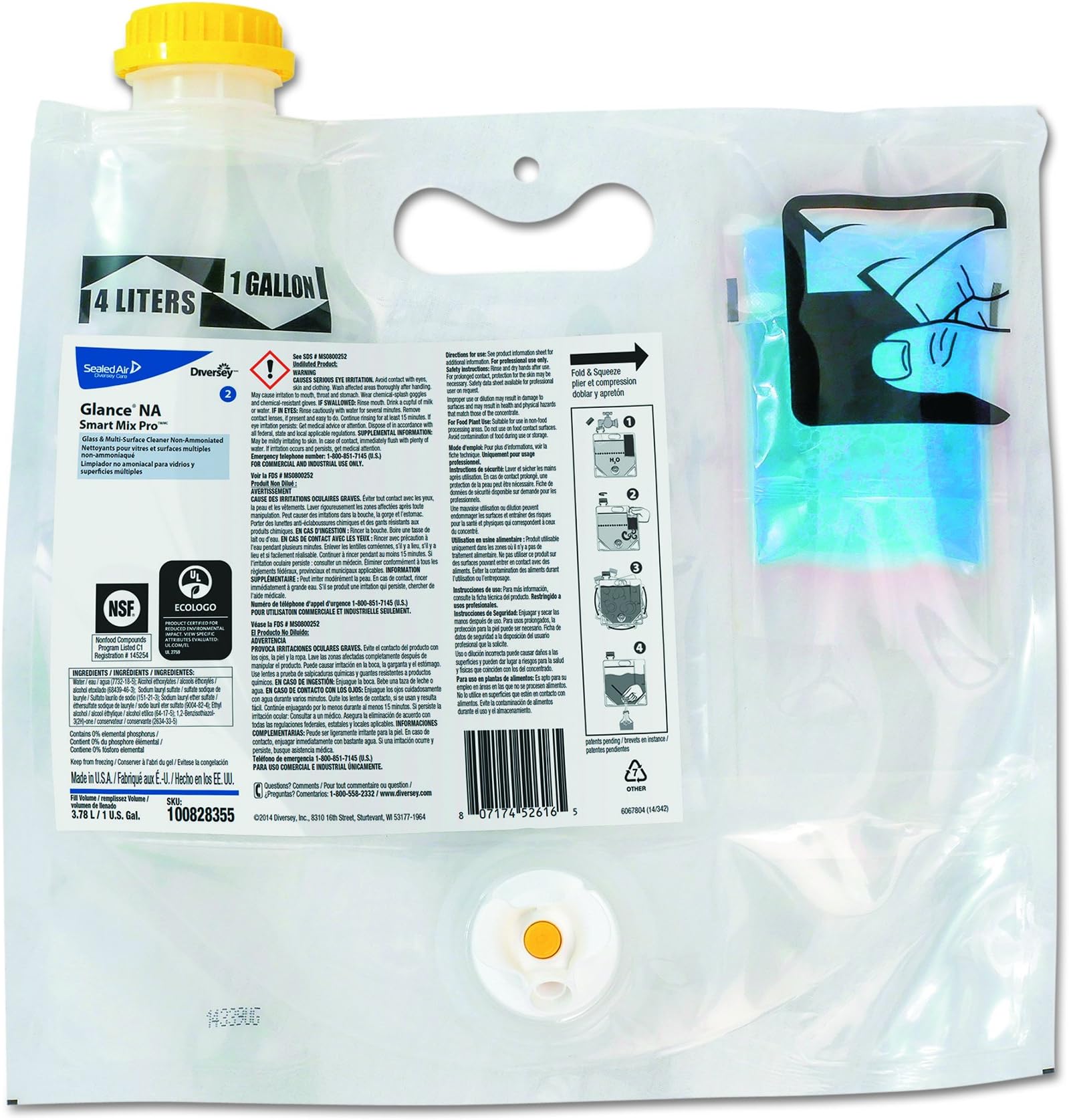 Glance Smart Mix Pro Glass Cleaner (Non-Ammonia, 2.7-Ounce, Case of 2)