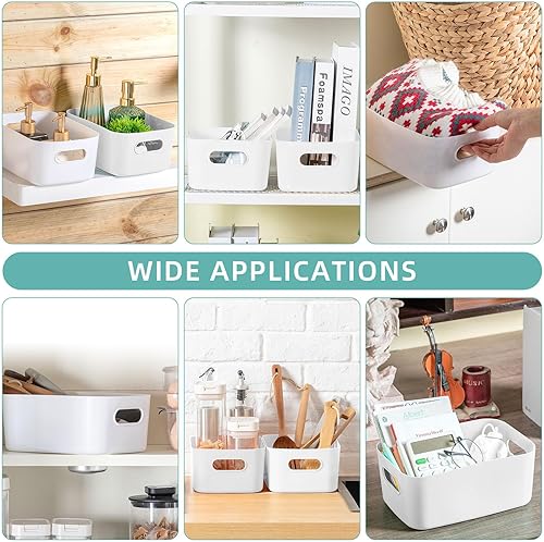 Miniatura 4 de 12 contenedores de almacenamiento de plástico con asas, organizadores de juguetes y contenedores de almacenamiento para el hogar, armario, cocina,