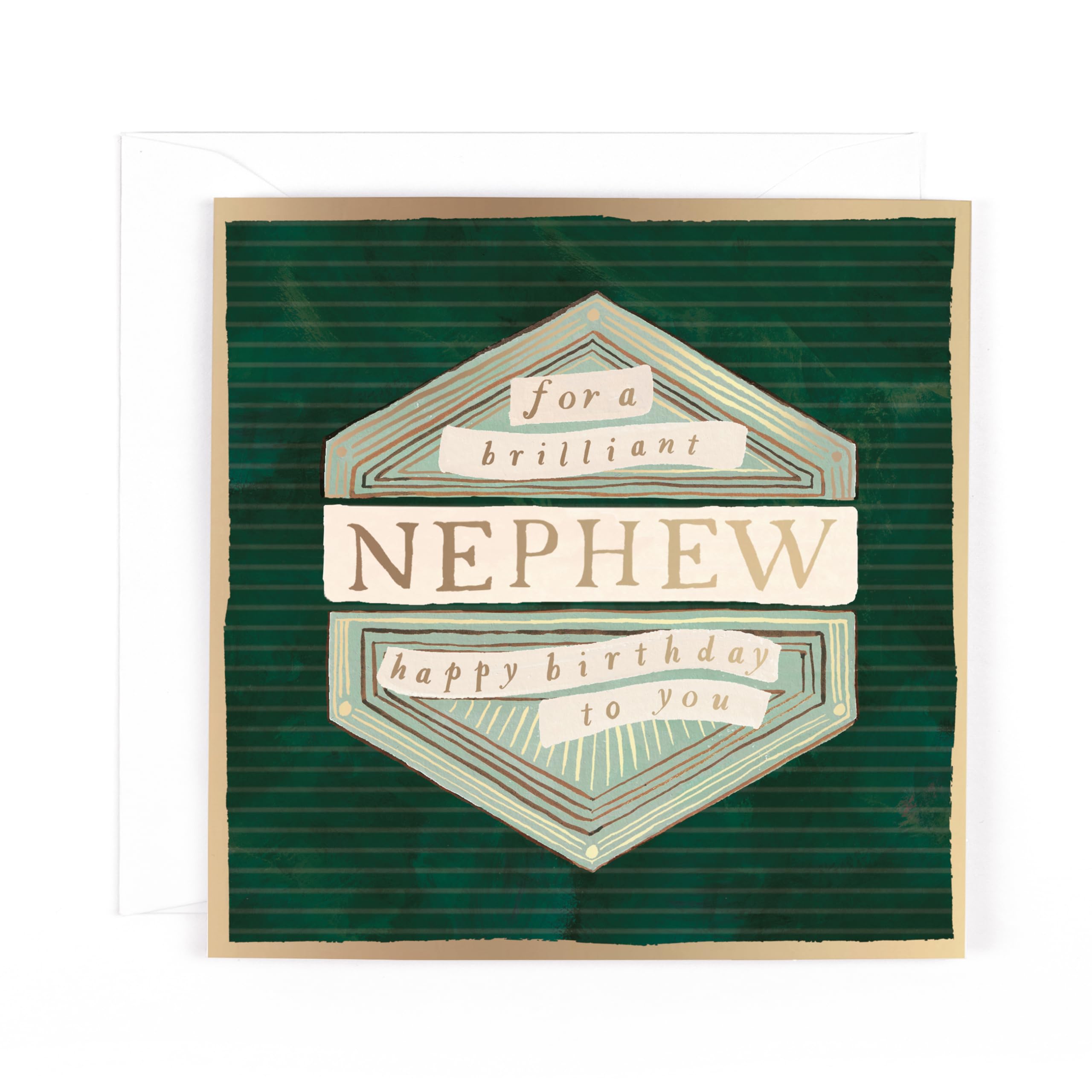 Hotchpotch Brilliant Nephew Luxury Foiled Greetings Card - Contemporary Design, 6 X 6 Inches
