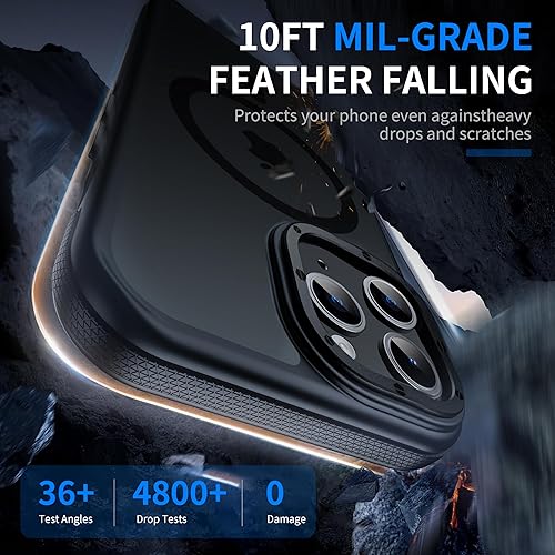 Miniatura 3 de Funda magnética fuerte para iPhone 15 Pro Max protección de grado militar de 10 pies compatible con MagSafe a prueba de golpes, funda delgada de 6.7