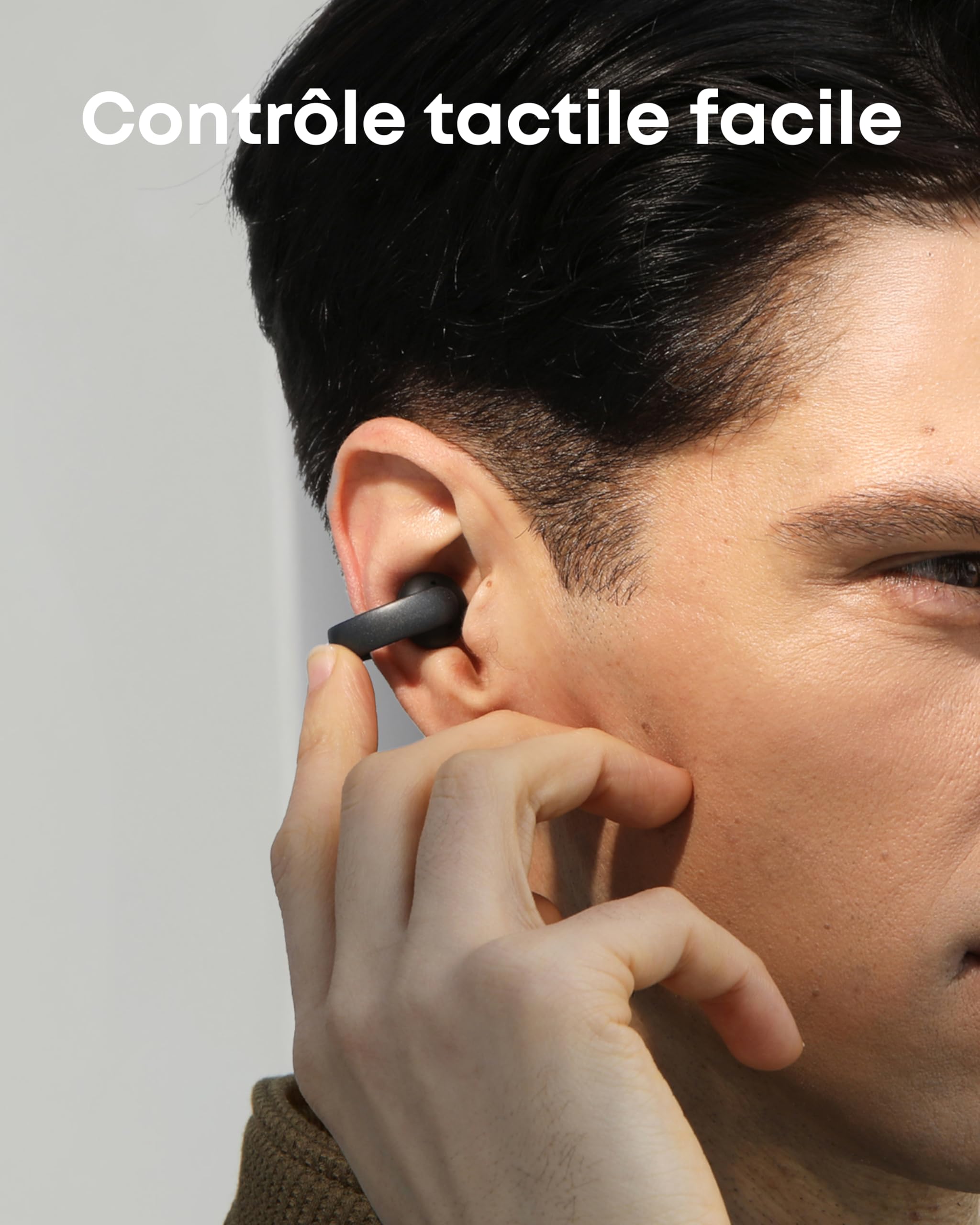 soundcore AeroClip by Anker, écouteurs Oreilles Libres à Clip, Confort adaptatif, appels clairs avec 4 micros et IA, Stables, Haut-parleurs de 12 mm, Design en Anneau Ouvert