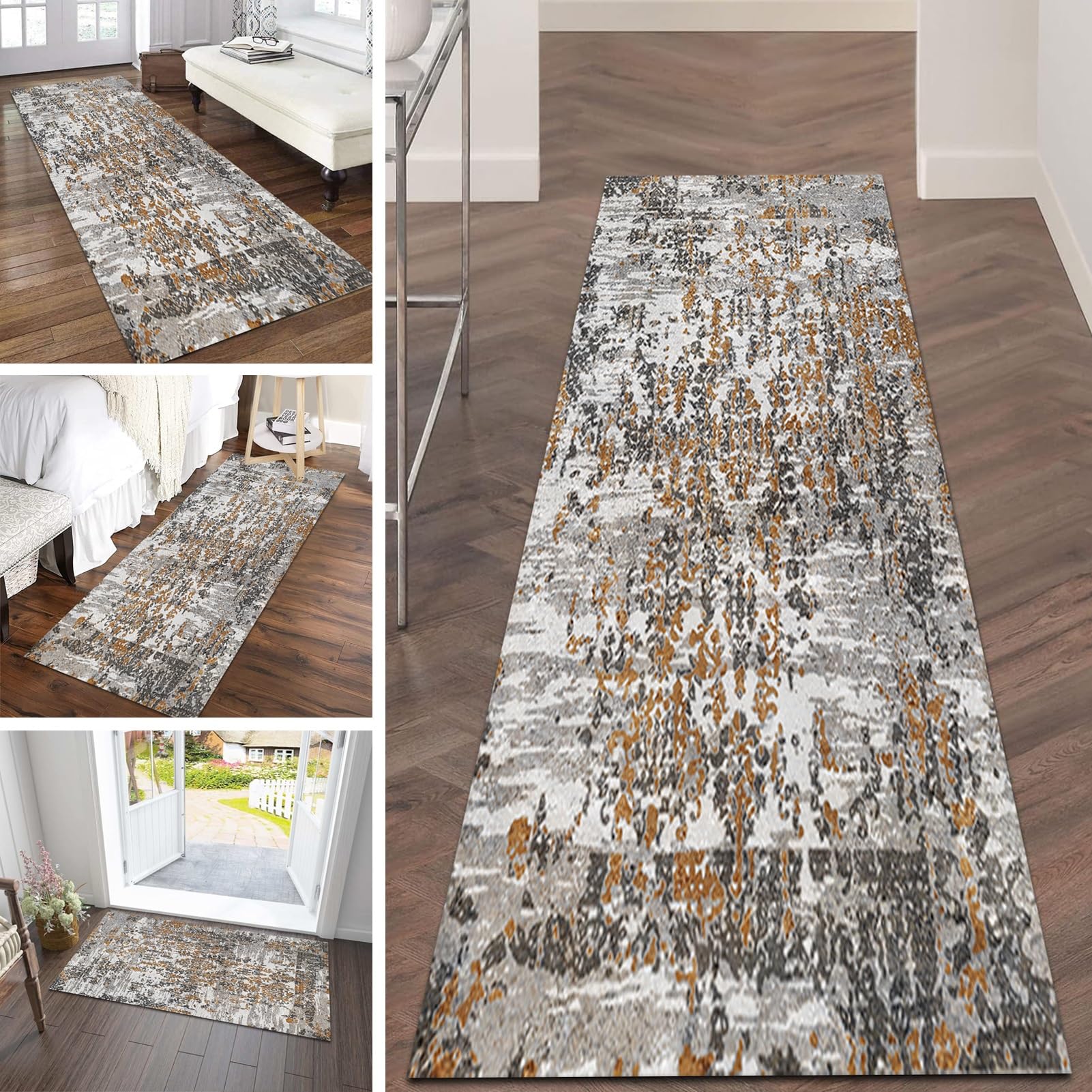 Tapis de couloir extra long antidérapant pour entrée et escalier 80x500 cm
