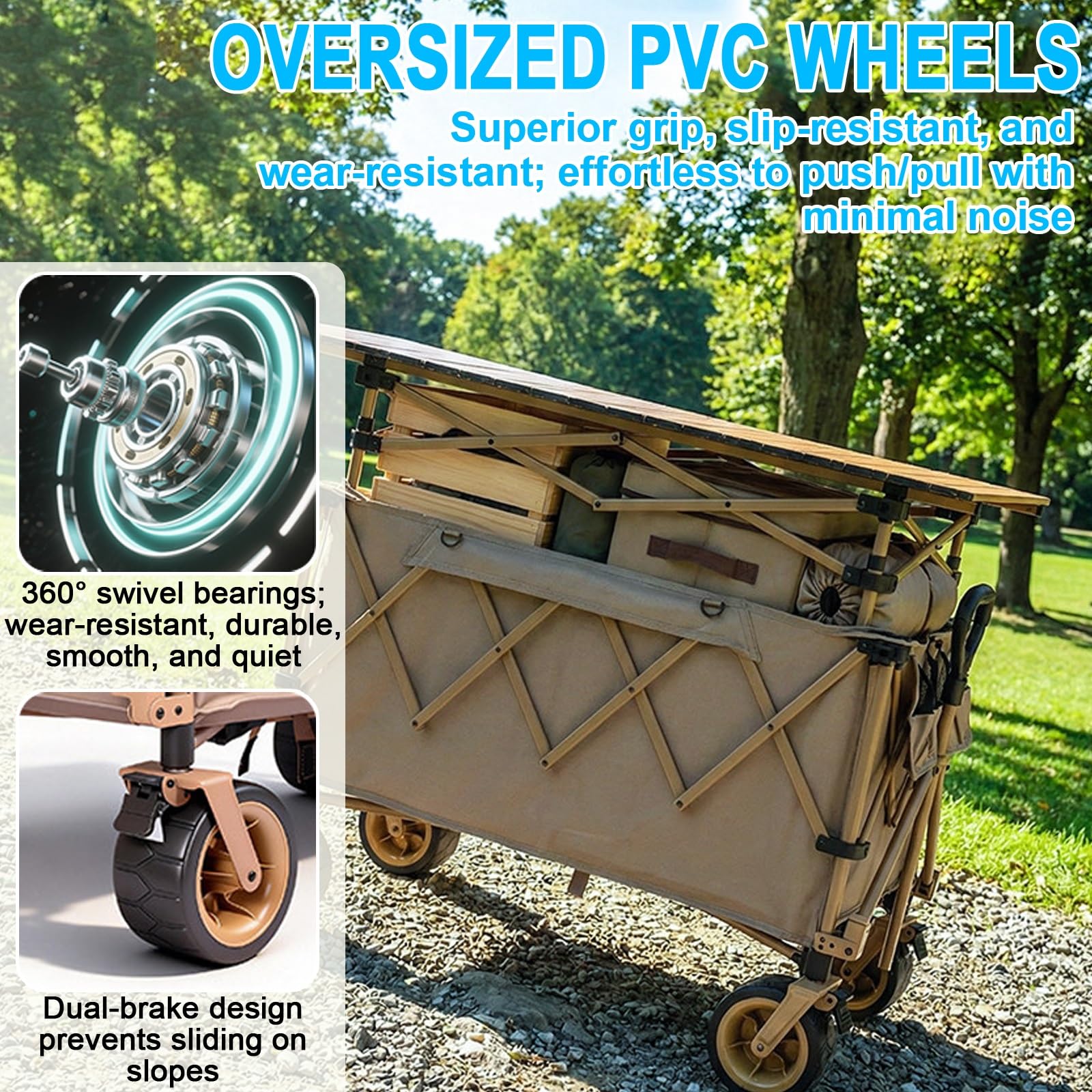 Carrito de Vendedor Portátil con Capacidad de Carga de 250 Kg, Estructura de Acero Al Carbono, Ruedas Todoterreno, Carro de Venta Móvil, para Puestos Agrícolas a Pie de Carretera, Mercados(Green)