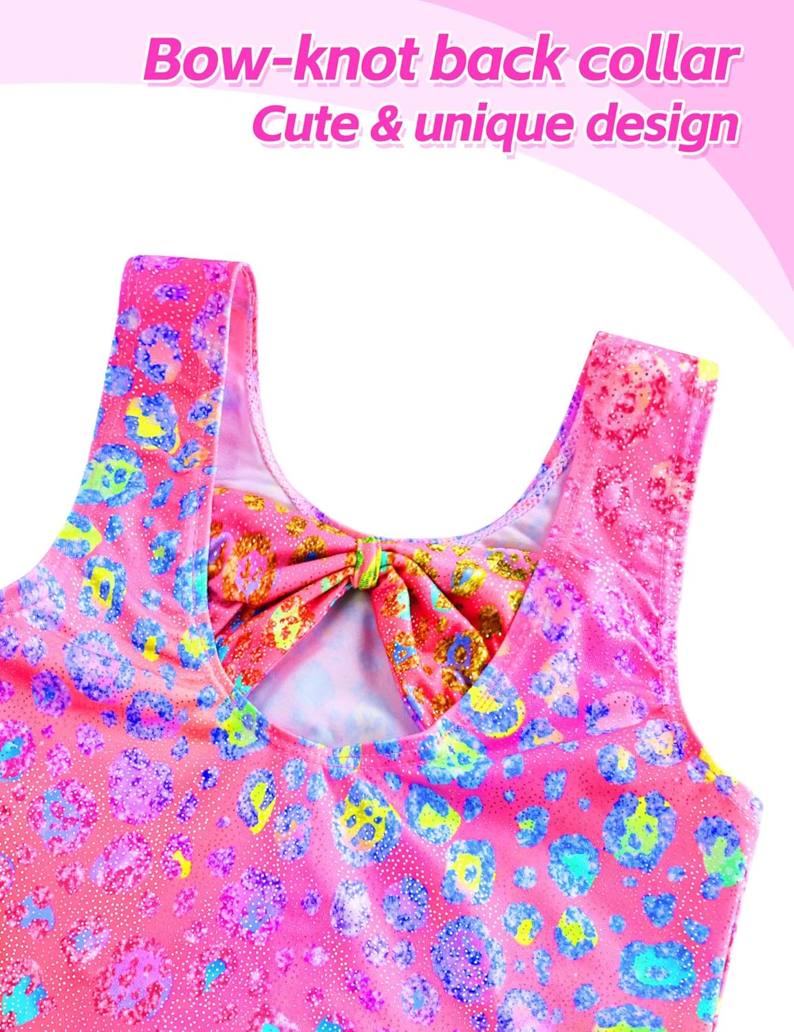 Leotards for Girls Gymnastics Kids Sleeveless Biketard with Shorts Sparkly Dance Tumbling Outfits - Image 4