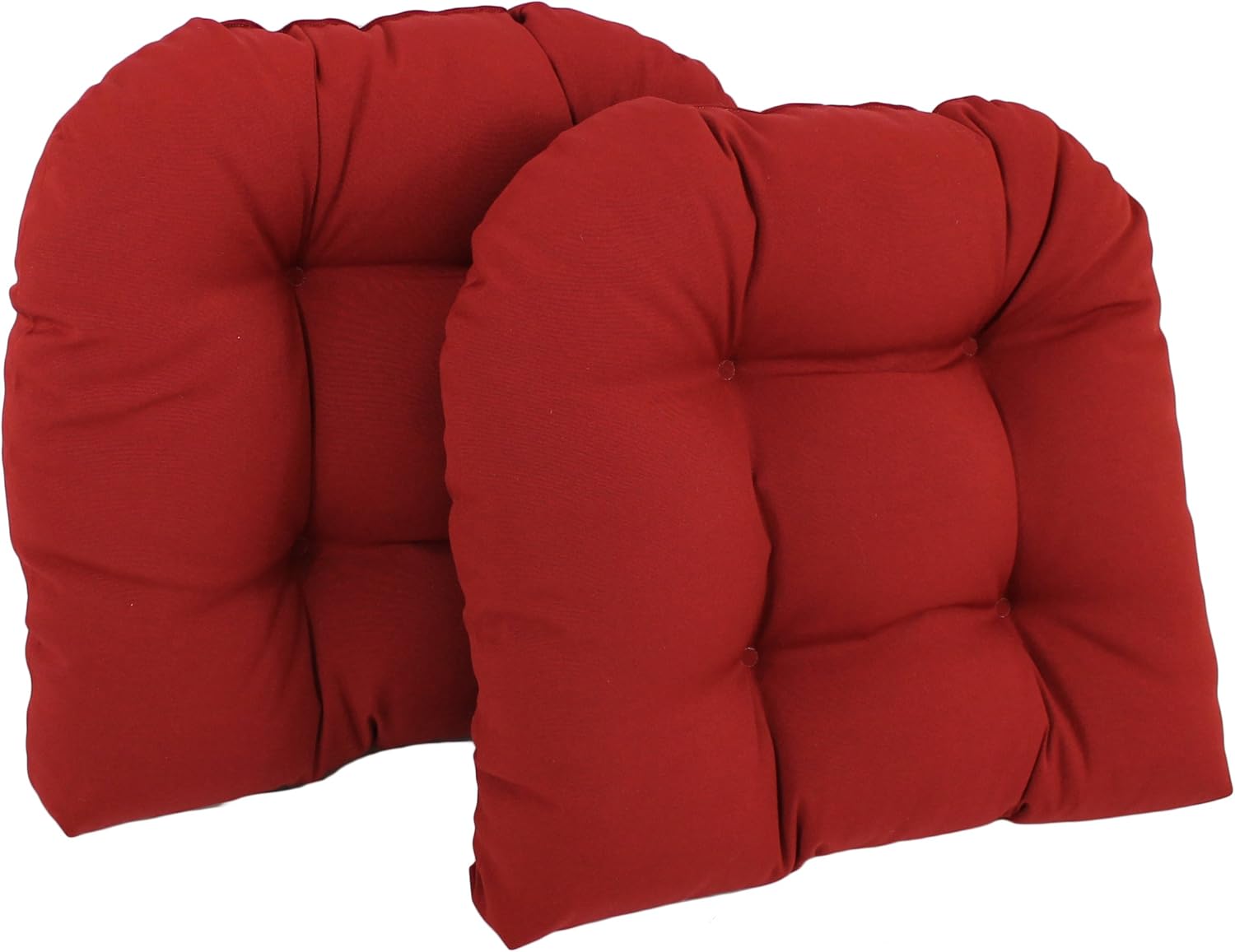 Blazing Needles Twill Rounded Back Chair Cushion, 19" x 19", Berry Berry 2 Count