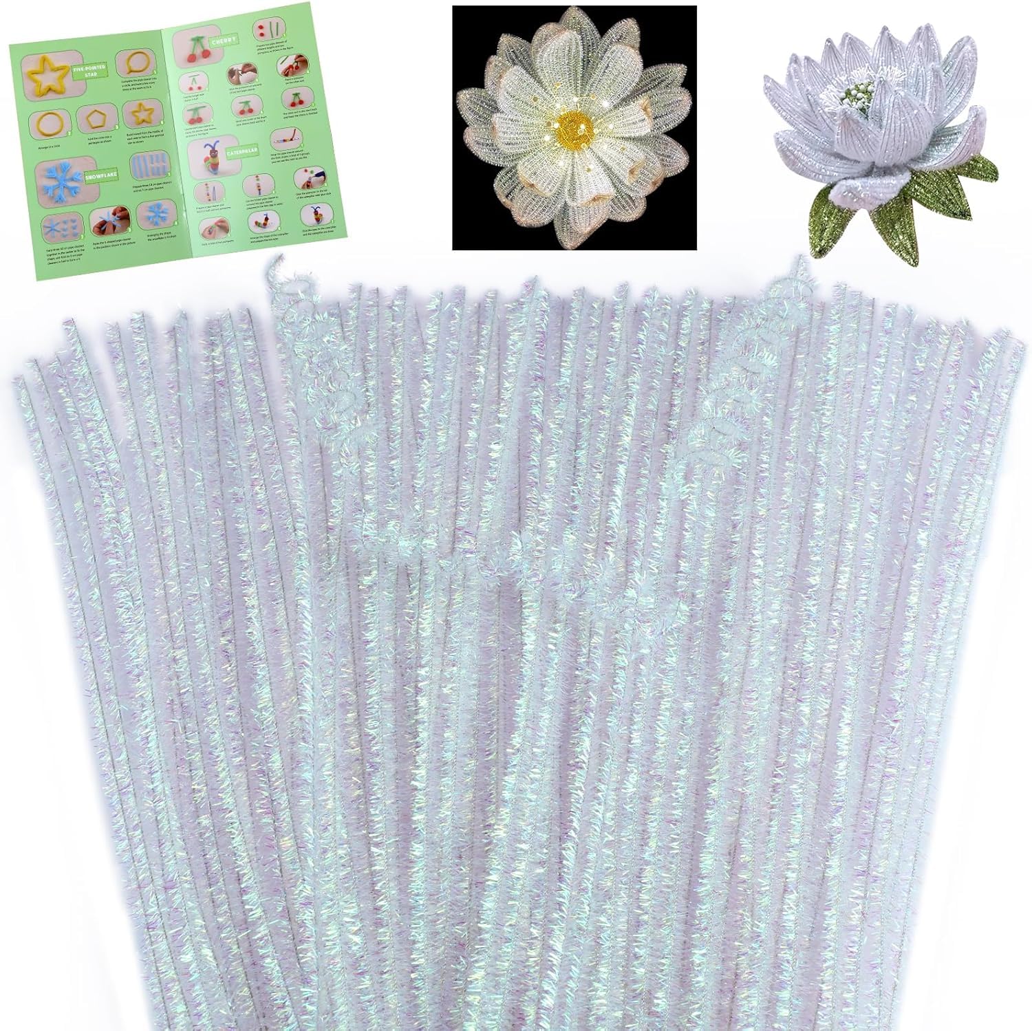 12 Inch Pipe Cleaners for Crafts – Pack of 100 Chenille Stems (2 Mixed Colors) – Flexible Fuzzy Craft Sticks for DIY Art, School Projects, Flower Making & Decorations (Black & White) 2