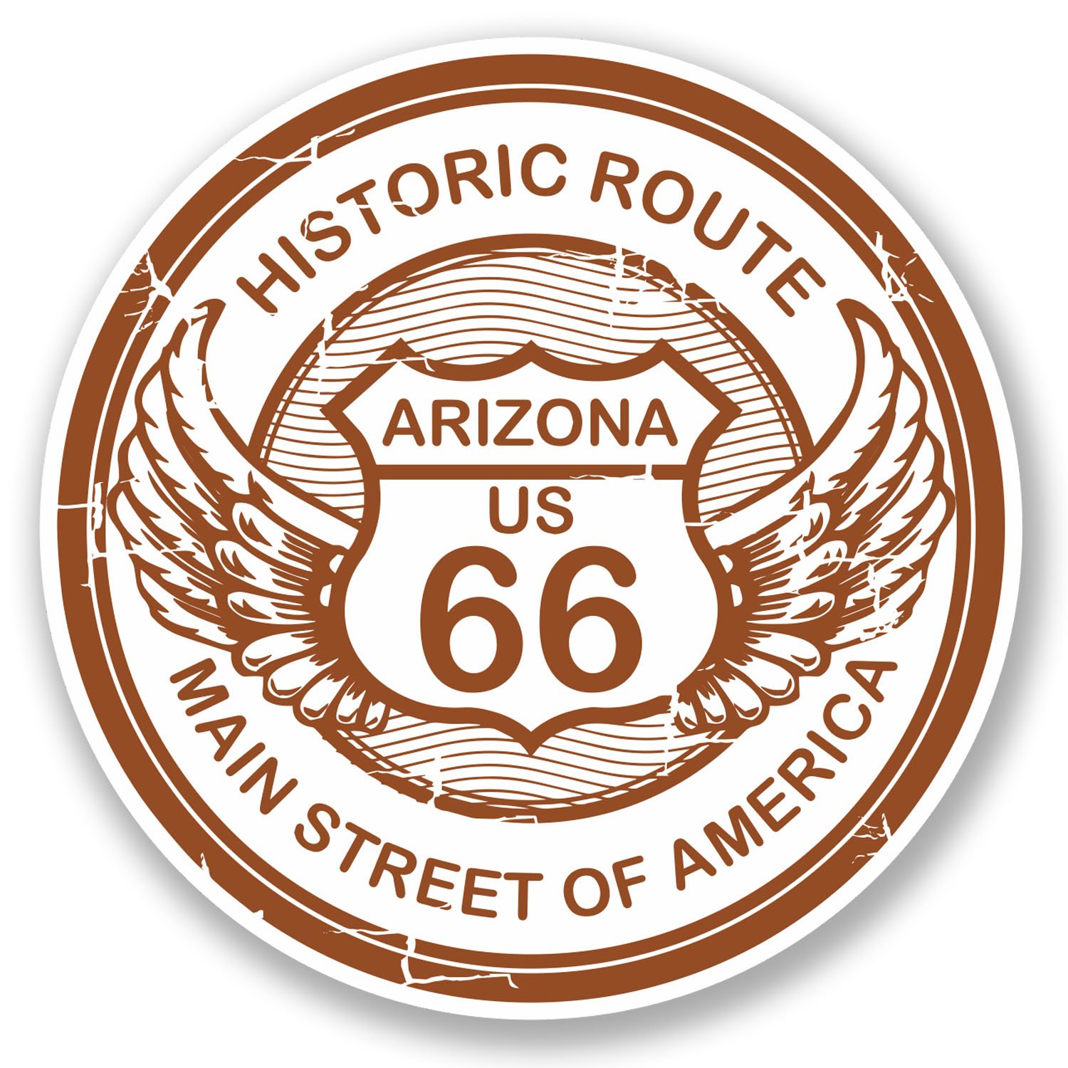Destinationvinyl Multi 2 X 10Cm Arizona Route 66 Vinyl Sticker Travel Luggage Tag America Usa Fun #5742 (10Cm X 10Cm)