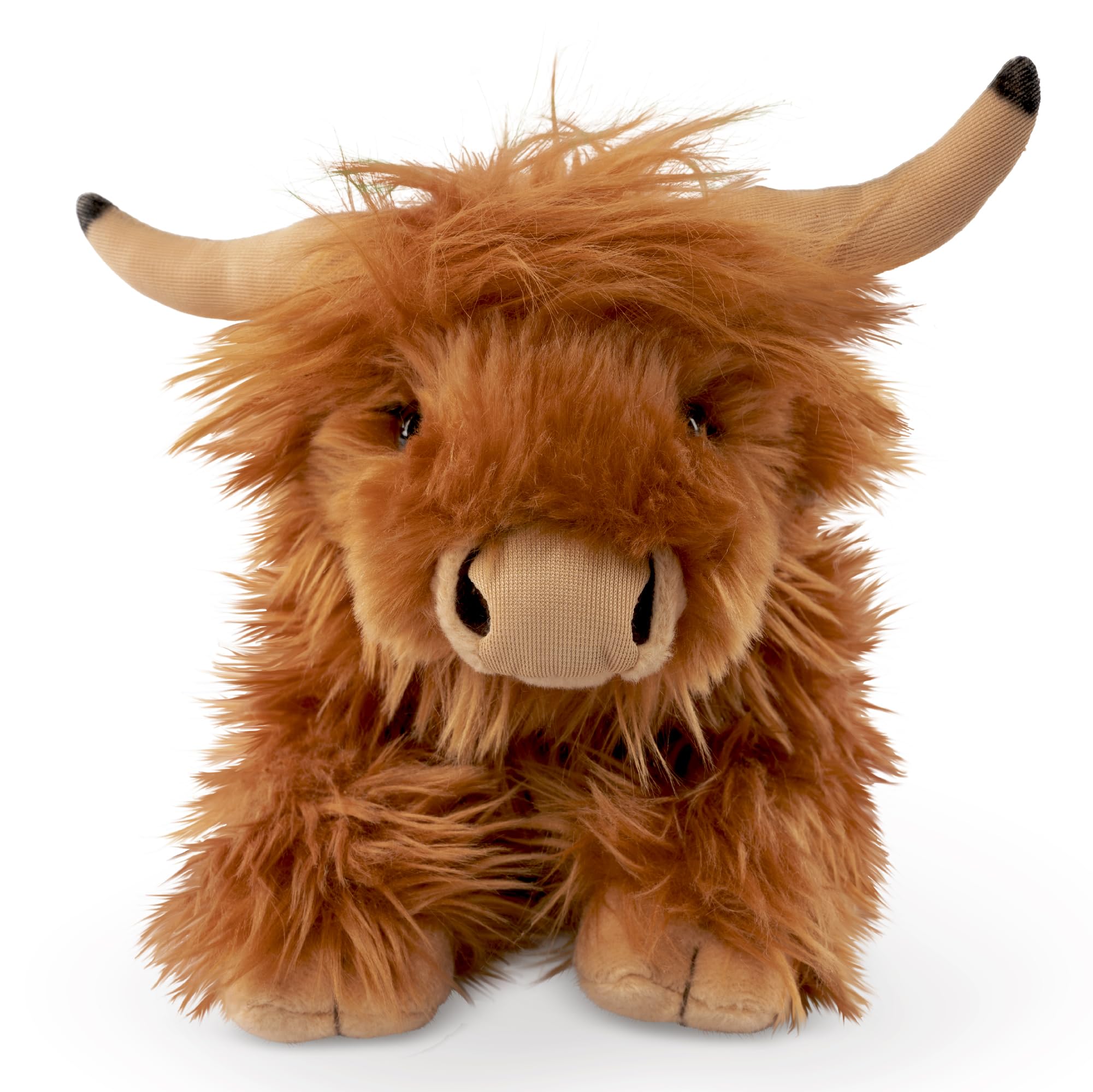 Lying Highland Cow Brown Soft Toy | Farm Toy | Soft Toy Gift for Kids | 18 cm