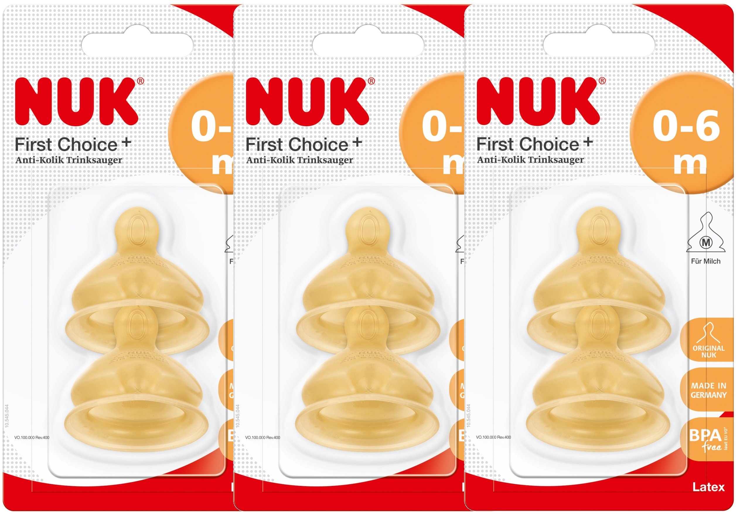 Tetina Nuk Latex First Choice X2 Leche 0-6m | Cuotas sin interés