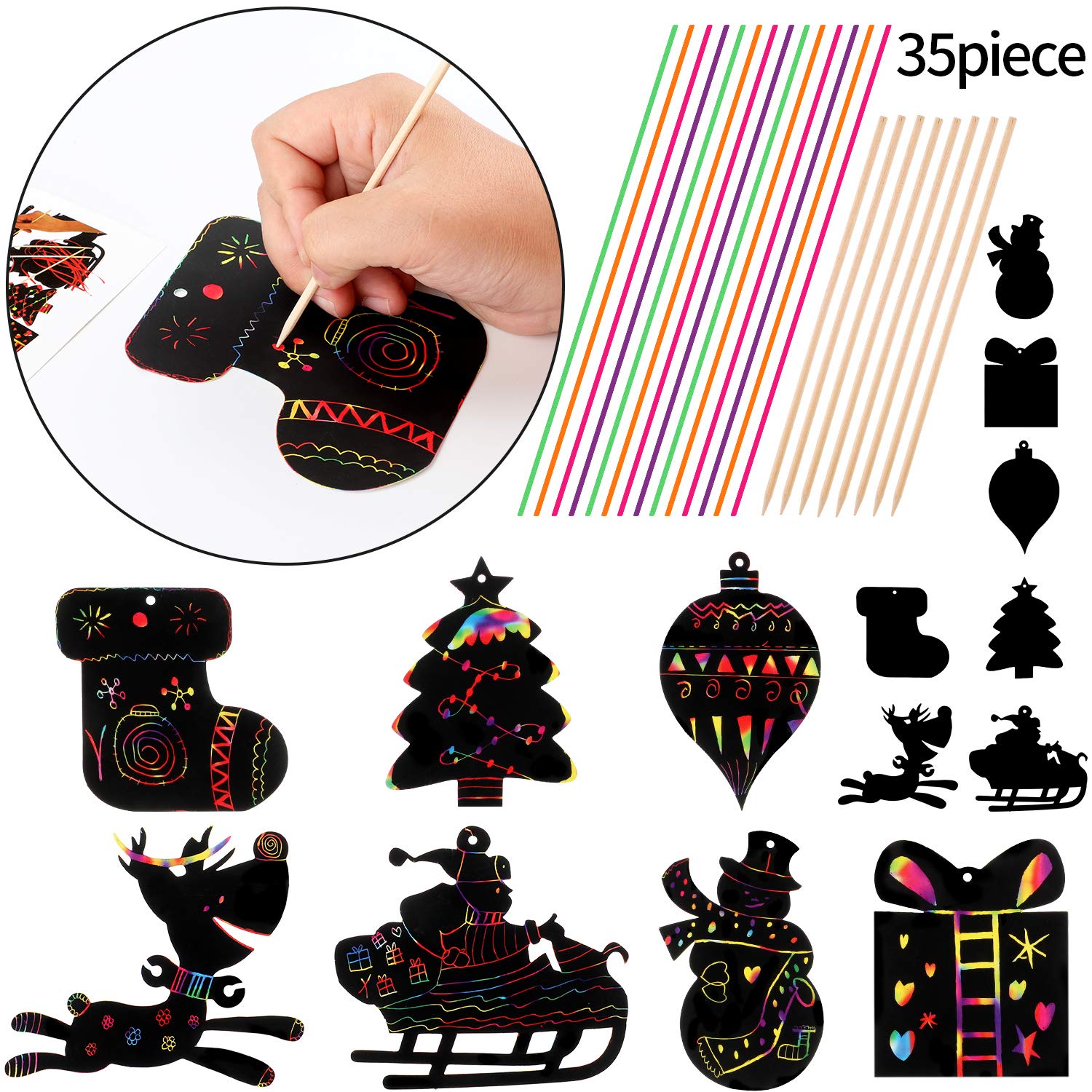 Download Gejoy Christmas Scratch Ornaments Rainbo Buy Online In Canada At Desertcart PSD Mockup Templates