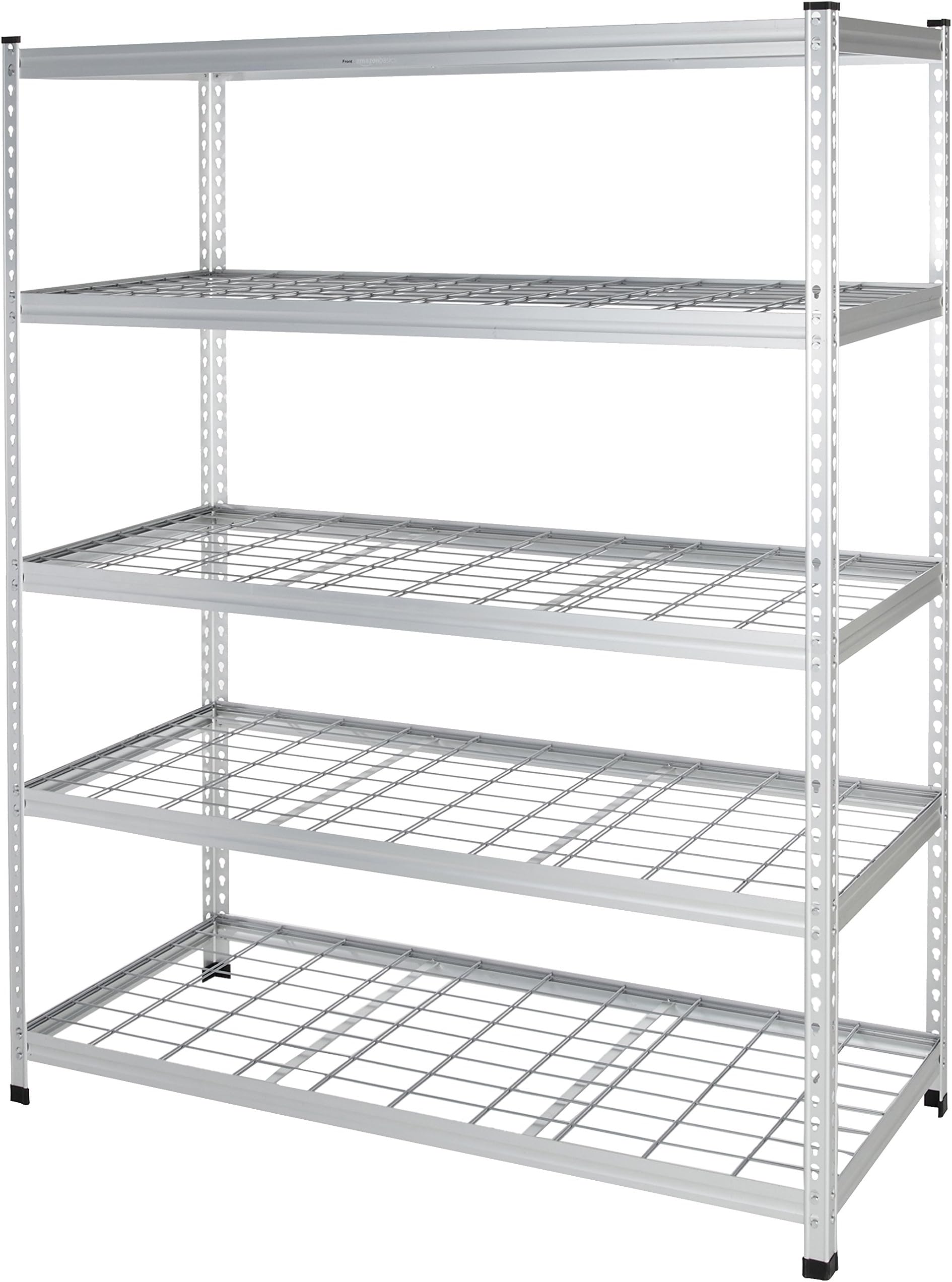5 Shelf, High-Grade Aluminum, Silver, 60 x 24 x 78 Inch | Heavy Duty, 4000IBS, Adjustable, Storage, Shelving Unit